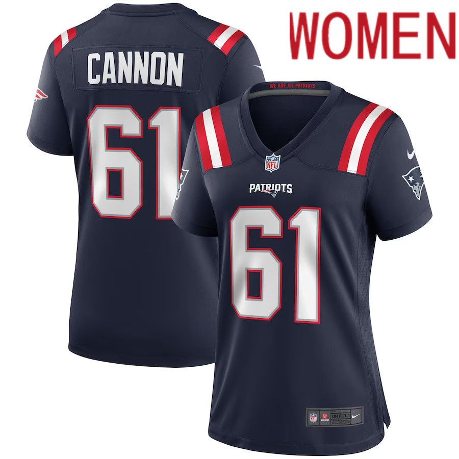 Women New England Patriots 61 Marcus Cannon Nike Navy Game NFL Jersey